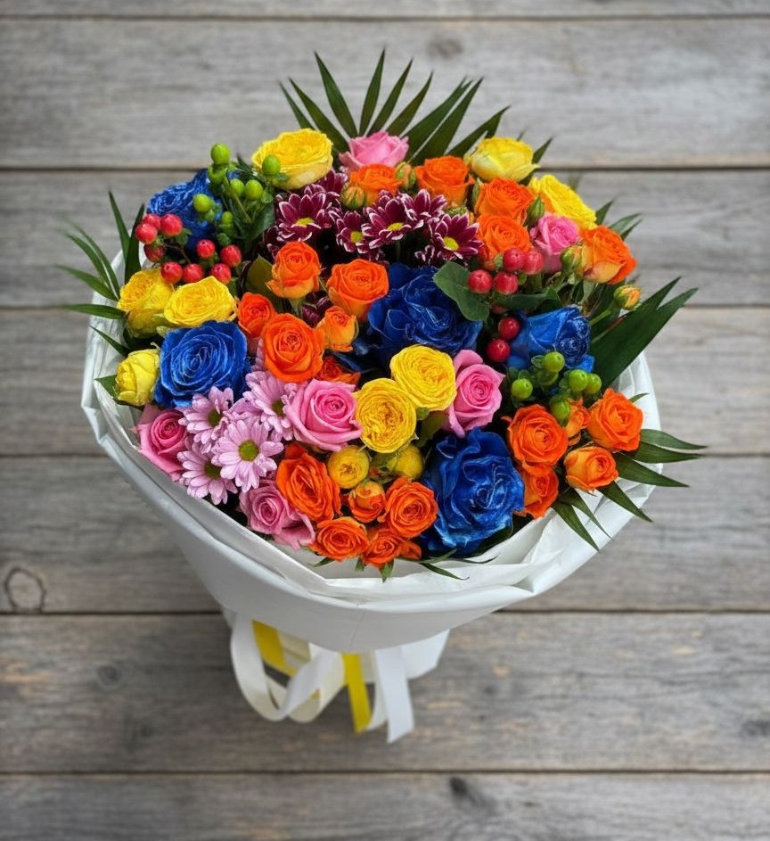 Букет цветов из: Розы и Хризантемы в Гае