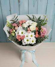 Букет цветов из:  Розы, Лизиантусы и Хризантемы в Гае