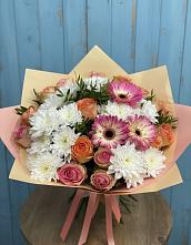 Букет цветов из:  Розы, Герберы и Хризантемы #REPLACE_PRED# Гае