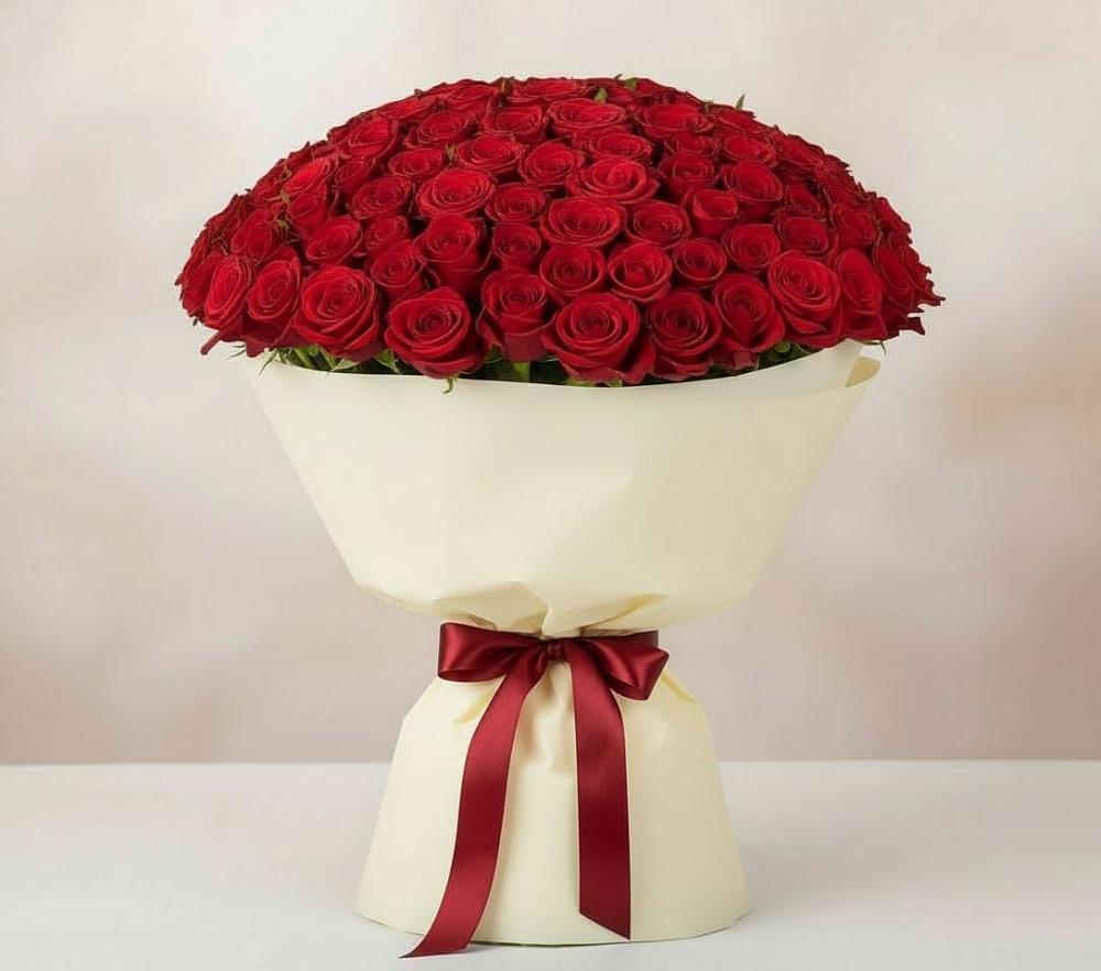 Букет 101 Красная роза Милано в Гае
