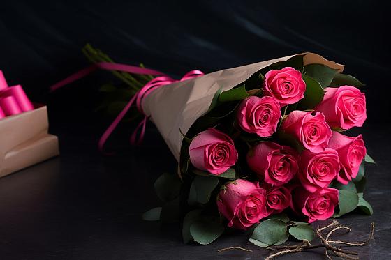 Букет 11 роз Пинк в Гае