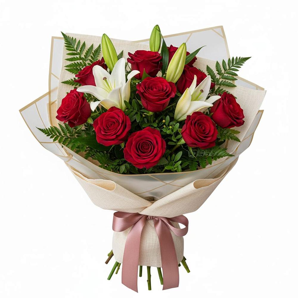 Букет цветов из: Лилии и Розы в Гае