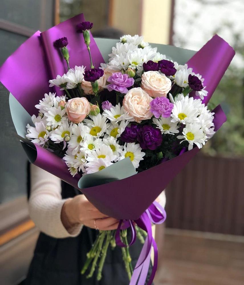 Букет цветов из: Хризантемы, Гвоздики и Розы в Гае