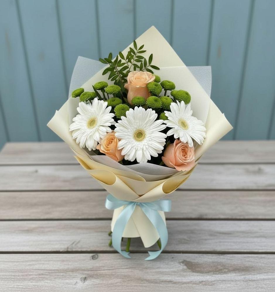 Букет цветов из: Герберы, Розы и Хризантемы в Гае