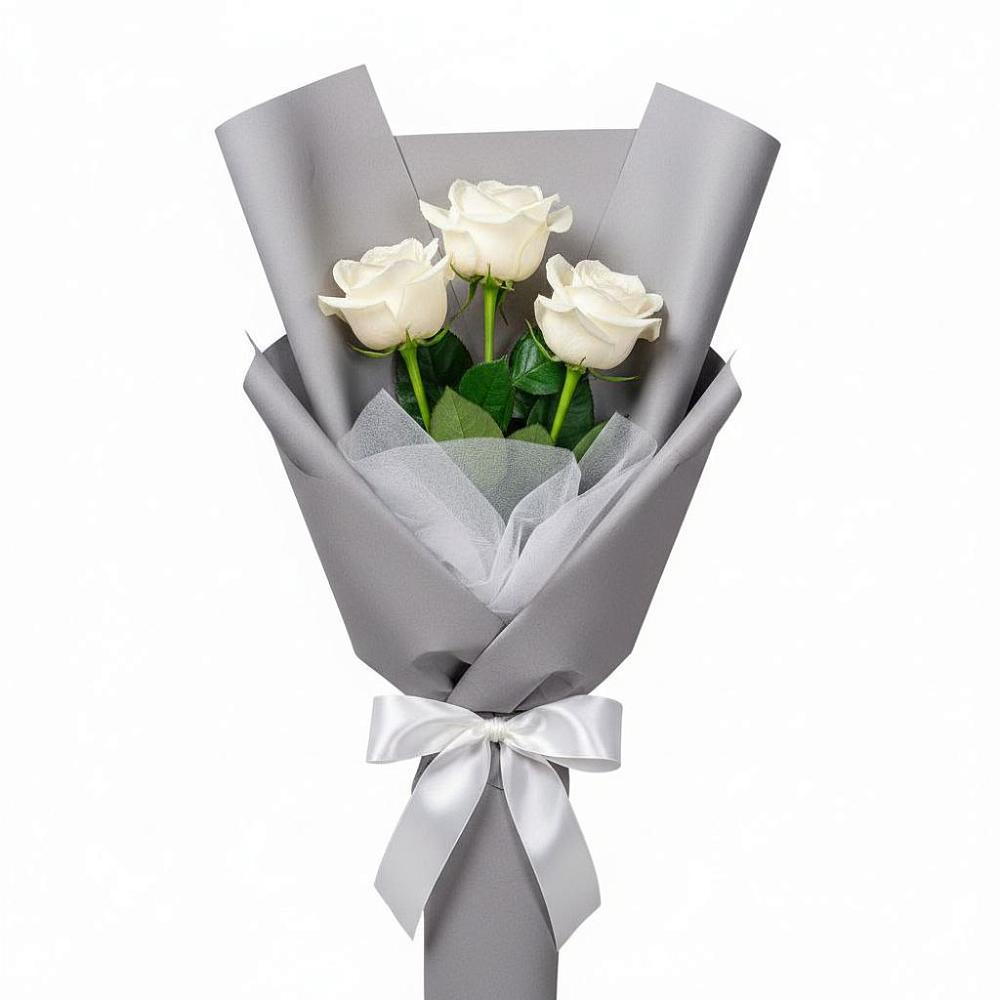 Букет 3 белые розы в Гае