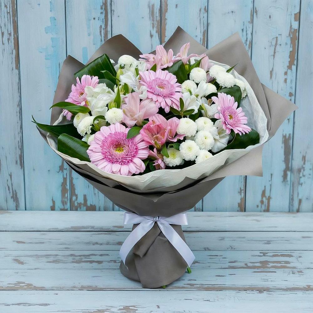 Букет цветов из: Герберы, Альстромерии и Хризантемы в Гае