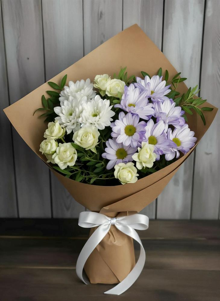 Букет цветов из: Хризантемы и Розы в Гае